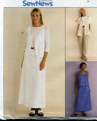 2620 UNLINED VEST LENGTHS,PANTS,SKIRT PATTERN 20-22